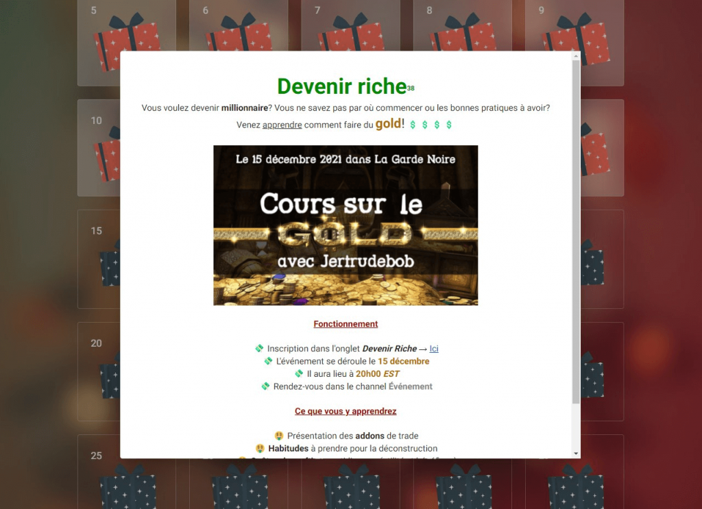 Calendrier de l’avant